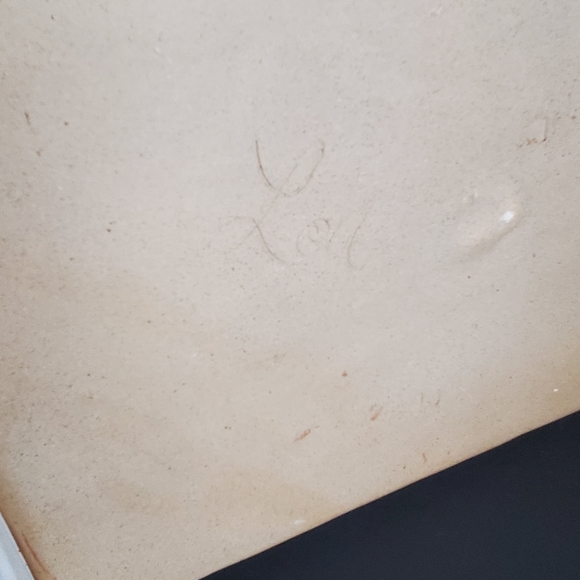 Signed Studio Art Pottery Rectangular Tray Cobalt Blue White Wash Coastal Decor - Picture 9 of 9